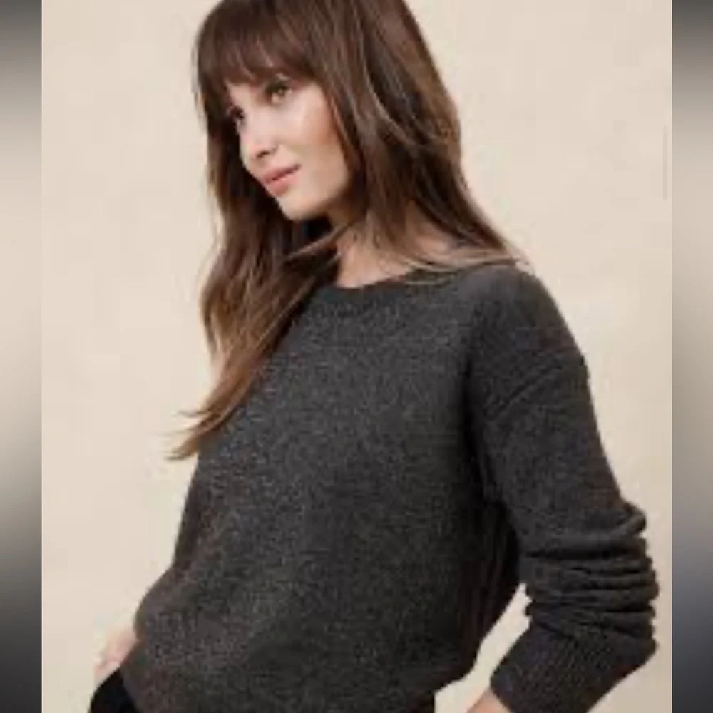 J.Crew Brown Wool Blend knit Crewneck Sweater